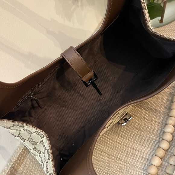 GUCCI Vintage Jackie Bardot Cloth & Leather Trimmed Bag - Picture 12 of 16